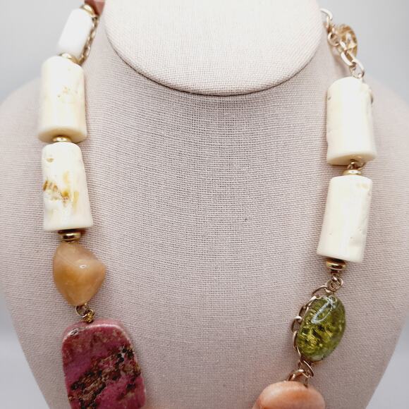 Chico’s NWT Chunky Beaded Gemstone Statement Necklace – 27” Boho Style - Picture 10 of 10